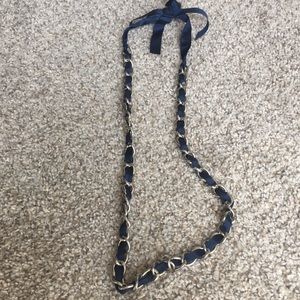 Navy and silver chain necklace